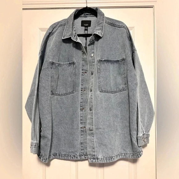 Hudson Jeans Gray Denim Jacket - Picture 1 of 7